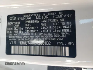 2019 Hyundai NEXO z VIN KM8J74A67KU001132, wystawiony jako Copart lot #67388984 z przebiegiem 45 040 mil mil oraz Szkody całkowita. Historia ofert i sprzedaży dostępna na DreamBid. Obrazek 13.