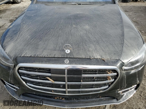 2022 Mercedes-Benz S-Class S 500 with VIN W1K6G6DB1NA142983, listed as a Copart auction lot 46433605 with 0 mi miles and Salvage Title. Bid and sale history available at carsss.com. Image 11.
