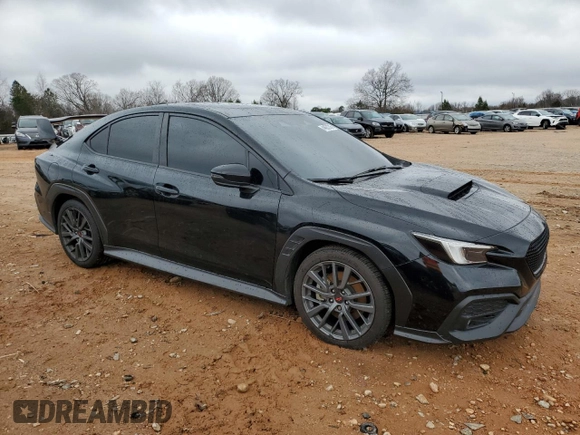 2022 Subaru WRX GT with VIN JF1VBAU65N8024751, listed as a Copart auction lot 44621315 with 42,999 mi miles and Salvage title. Bid and sale history available at DreamBid. Image 4.