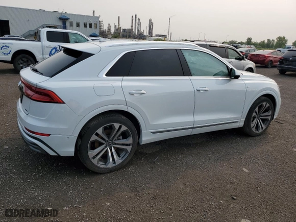 2022 Audi Q8 Premium Plus with VIN WA1EVBF14ND031829, listed as a Copart auction lot 67395064 with 0 miles and Salvage Title. Bid and sale history available at carsss.com. Image 3.