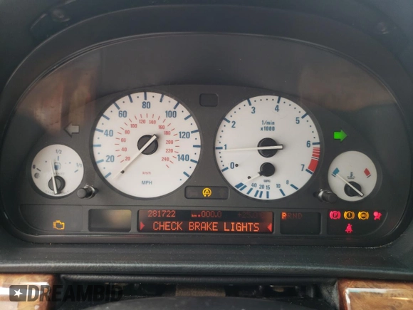 2001 BMW 7 Series 740iL with VIN WBAGH83471DP26417, listed as a Copart auction lot 74812174 with 281,722 mi miles and Non Repairable. Bid and sale history available at carsss.com. Image 9.
