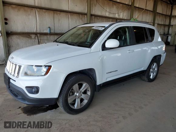2016 Jeep Compass Latitude z VIN 1C4NJCEAXGD633548, wystawiony jako Copart lot #59866875 z przebiegiem 193 695 mil mil oraz Szkoda całkowita • Salvage title. Historia ofert i sprzedaży dostępna na DreamBid. Obrazek 1.