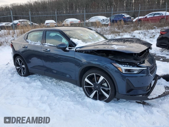 2022 Polestar 2 with VIN LPSED3KA3NL055736, listed as a Copart auction lot 87258074 with 37,515 mi miles and Salvage Title. Bid and sale history available at carsss.com. Image 4.