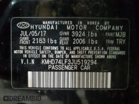 2018 Hyundai Elantra SE z VIN KMHD74LF3JU519294, wystawiony jako Copart lot #45653605 z przebiegiem 113 715 mil mil oraz Szkoda całkowita • Salvage title. Historia ofert i sprzedaży dostępna na DreamBid. Obrazek 15.