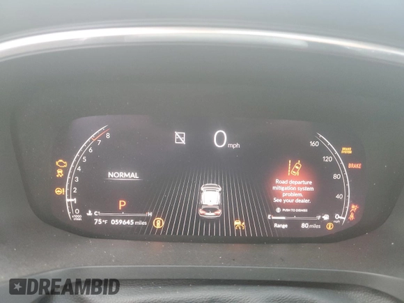 2022 Acura MDX with VIN 5J8YD9H30NL009797, listed as a Copart auction lot 80656234 with 59,645 mi miles and Non repairable. Bid and sale history available at DreamBid. Image 9.