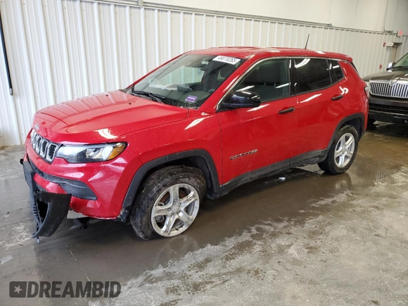 2023 Jeep Compass Sport z VIN 3C4NJDANXPT537086, wystawiony jako Copart lot #49070265 z przebiegiem 14 929 mil mil oraz Szkoda całkowita • Salvage title. Historia ofert i sprzedaży dostępna na DreamBid. Obrazek 1.