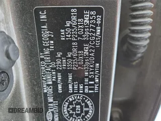2012 Kia Sorento EX with VIN 5XYKUDA27CG277358, listed as a Copart auction lot 47256495 with 88,334 mi miles and Salvage title. Bid and sale history available at DreamBid. Image 13.