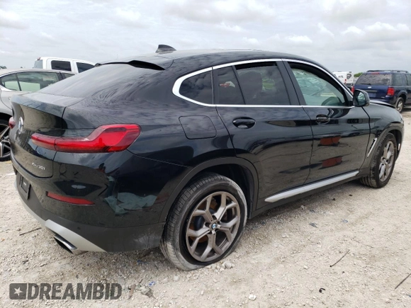 2022 BMW X4 xDrive30i with VIN 5UX33DT09N9J72228, listed as a Copart auction lot 57363773 with 0 mi miles. Bid and sale history available at carsss.com. Image 3.