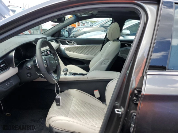2023 Genesis G70 3.3T with VIN KMTG54TEXPU117927, listed as a Copart auction lot 49095243 with 0 mi miles. Bid and sale history available at carsss.com. Image 7.