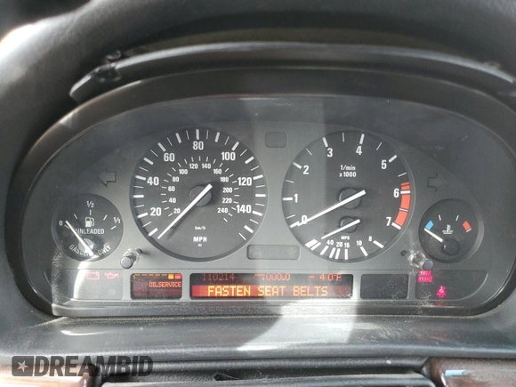 2001 BMW 7 Series 740iL with VIN WBAGH83411DP18779, listed as a Copart auction lot 43258765 with 110,214 mi miles and Salvage Title. Bid and sale history available at carsss.com. Image 9.