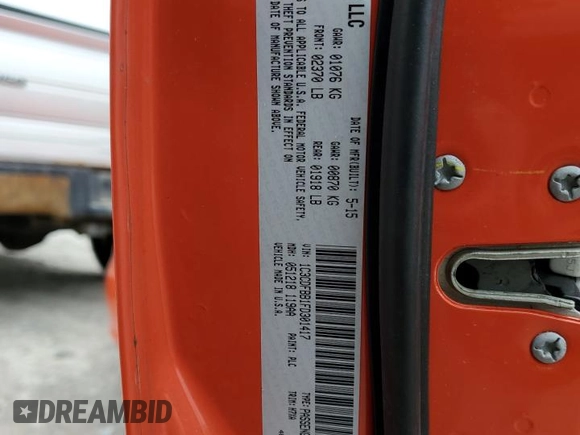 2015 Dodge Dart SXT with VIN 1C3CDFBB1FD301417, listed as a Copart auction lot 51427565 with 129,131 mi miles and Salvage Title. Bid and sale history available at carsss.com. Image 12.