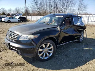 2005 Infiniti FX z VIN JNRAS08WX5X204374, wystawiony jako Copart lot #47408985 z przebiegiem 200 548 mil mil oraz Szkody całkowita. Historia ofert i sprzedaży dostępna na DreamBid. Obrazek 1.