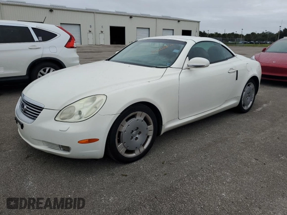 2002 Lexus SC with VIN JTHFN48Y720001922, listed as a Copart auction lot 75008854 with Not Provided miles and Non Repairable. Bid and sale history available at carsss.com. Image 1.