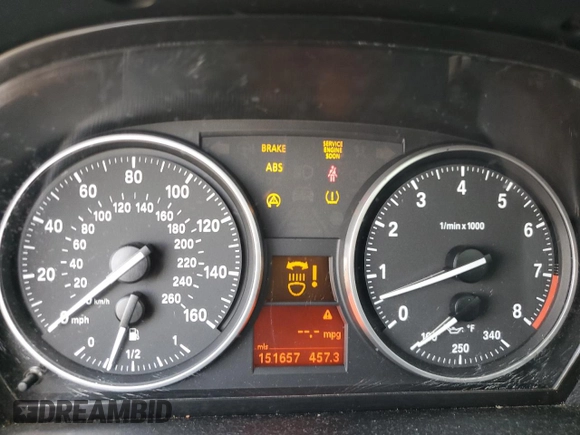 2008 BMW 3 Series 328i with VIN WBAWB33588PU88823, listed as a Copart auction lot 44273575 with 151,657 mi miles and Salvage Title. Bid and sale history available at carsss.com. Image 9.