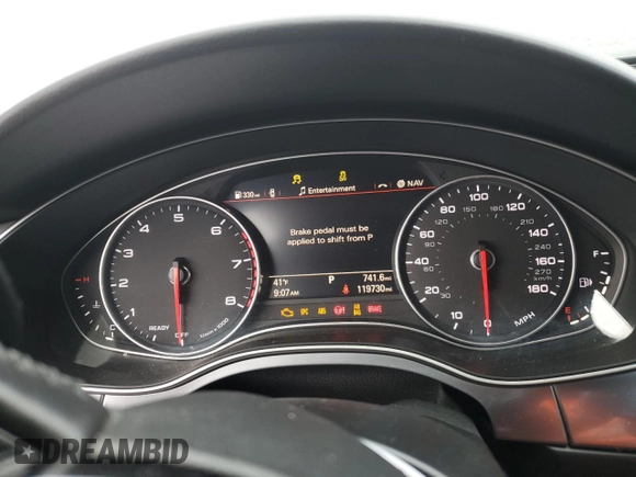 2016 Audi A6 Premium Plus with VIN WAUFGAFC2GN026557, listed as a Copart auction lot 47438275 with 119,730 mi miles and Salvage Title. Bid and sale history available at DreamBid. Image 9.