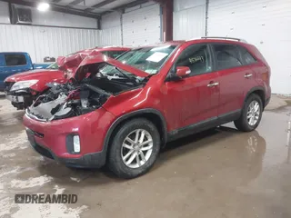 2014 Kia Sorento LX with VIN 5XYKT3A65EG474015, listed as a IAAI auction lot 41576643 with 122,665 mi miles. Bid and sale history available at carsss.com. Image 2.