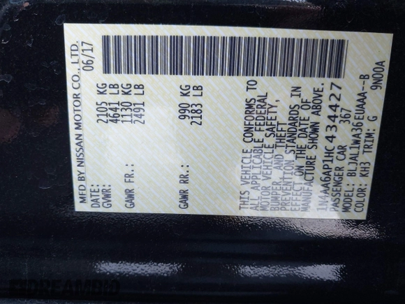 2017 Nissan Maxima SV z VIN 1N4AA6AP1HC434427, wystawiony jako IAAI lot #41607323 z przebiegiem 102 352 mil mil oraz . Historia ofert i sprzedaży dostępna na DreamBid. Obrazek 9.