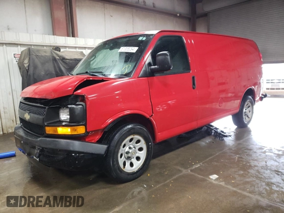 2013 Chevrolet Express Cargo Van with VIN 1GCSGAFX1D1182919, listed as a Copart auction lot 81385094 with 100,338 mi miles and Salvage Title. Bid and sale history available at carsss.com. Image 1.