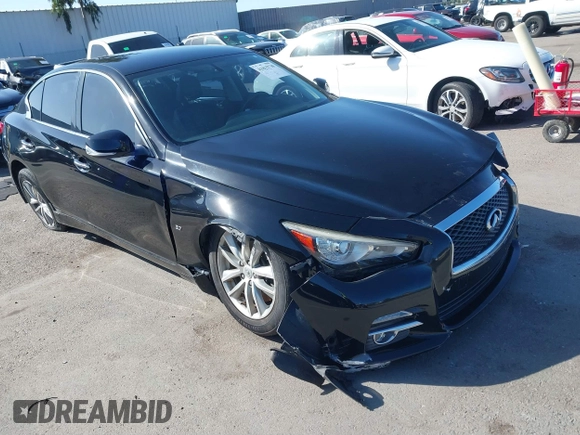 2015 Infiniti Q50 Premium with VIN JN1BV7AP2FM353536, listed as a IAAI auction lot 41815730 with Not Provided miles. Bid and sale history available at carsss.com. Image 1.