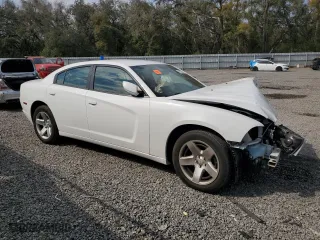2014 Dodge Charger Police with VIN 2C3CDXAT0EH207305, listed as a Copart auction lot 43279514 with 0 mi miles and Salvage Title. Bid and sale history available at carsss.com. Image 4.
