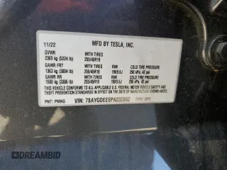 2023 Tesla Model Y Long Range with VIN 7SAYGDEE6PA032862, listed as a Copart auction lot 46542405 with 12,181 mi miles and Salvage Title. Bid and sale history available at DreamBid. Image 15.