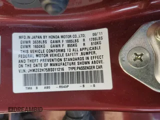 2011 Honda Insight EX z VIN JHMZE2H75BS011216, wystawiony jako Copart lot #60434195 z przebiegiem 108 288 mil mil oraz Szkoda całkowita • Salvage title. Historia ofert i sprzedaży dostępna na DreamBid. Obrazek 14.