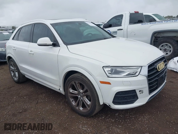 2016 Audi Q3 Premium Plus with VIN WA1BFCFS0GR009654, listed as a IAAI auction lot 42141372 with 138,992 mi miles. Bid and sale history available at carsss.com. Image 1.