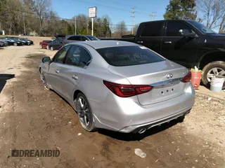 2020 Infiniti Q50 Red Sport 400 with VIN JN1FV7AP2LM630098, listed as a IAAI auction lot 41828404 with 33,962 mi miles and . Bid and sale history available at DreamBid. Image 3.