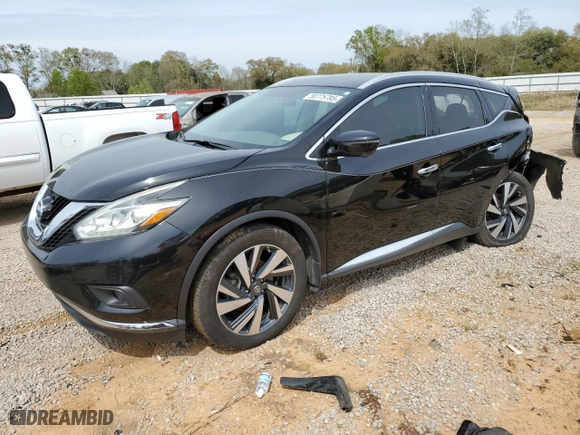 2017 Nissan Murano Platinum with VIN 5N1AZ2MG2HN124701, listed as a Copart auction lot 50775785 with 132,542 mi miles and Salvage Title. Bid and sale history available at carsss.com. Image 1.