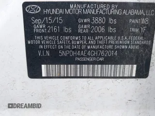 2016 Hyundai Elantra SE with VIN 5NPDH4AE4GH762014, listed as a IAAI auction lot 42534445 with 146,196 mi miles and . Bid and sale history available at DreamBid. Image 9.