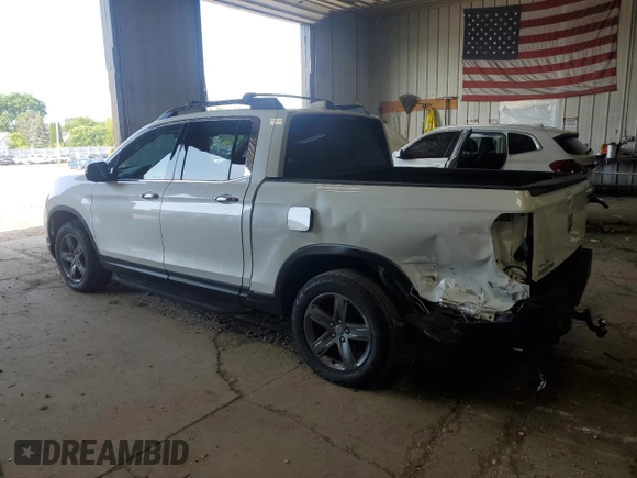 2022 Honda Ridgeline RTL-E with VIN 5FPYK3F78NB006440, listed as a Copart auction lot 63278805 with 51,804 mi miles and Salvage title. Bid and sale history available at DreamBid. Image 2.