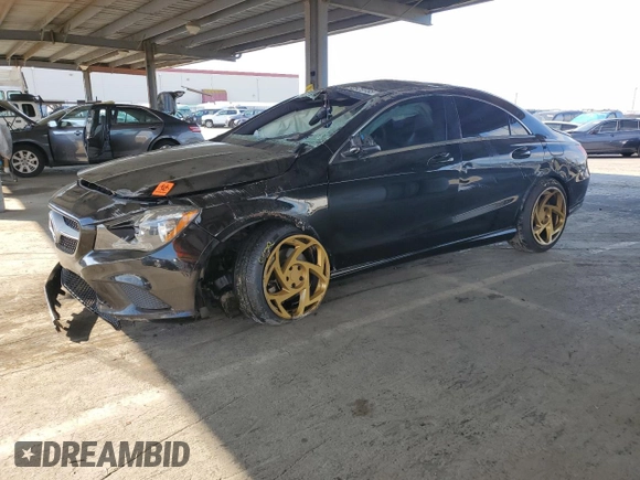 2015 Mercedes-Benz CLA 250 with VIN WDDSJ4EB1FN176192, listed as a Copart auction lot 50578155 with 124,292 mi miles and Salvage Title. Bid and sale history available at DreamBid. Image 1.