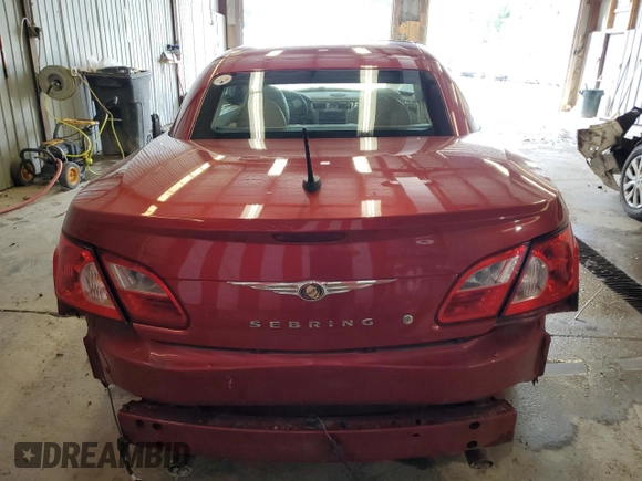 2008 Chrysler Sebring Limited с VIN 1C3LC65M88N102877, выставлен на аукционе Copart как лот 64586245 с пробегом Не указан миль и Списание • Salvage title. История ставок и продаж доступна на DreamBid. Изображение 6.