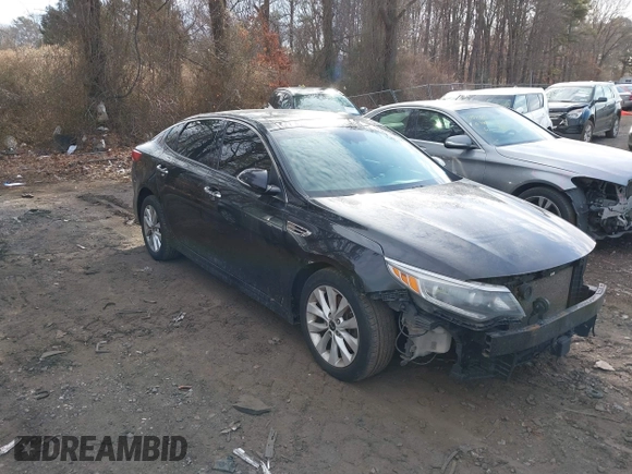 2017 Kia Optima EX with VIN 5XXGU4L3XHG176029, listed as a IAAI auction lot 41481536 with 282,759 mi miles. Bid and sale history available at carsss.com. Image 1.