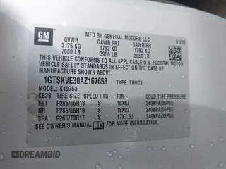 2010 GMC Sierra 1500 SLE z VIN 1GTSKVE30AZ167653, wystawiony jako IAAI lot #42085050 z przebiegiem 118 473 mil mil oraz . Historia ofert i sprzedaży dostępna na DreamBid. Obrazek 9.