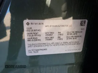 2023 Rivian R1T Adventure with VIN 7FCTGAAA7PN024633, listed as a Copart auction lot 41481365 with 24,965 mi miles and Salvage Title. Bid and sale history available at carsss.com. Image 13.