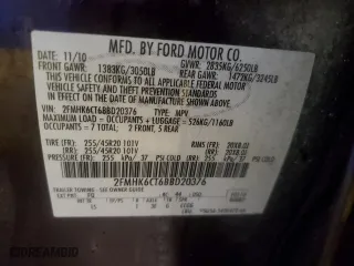 2011 Ford Flex SEL w/Ecoboost with VIN 2FMHK6CT6BBD20376, listed as a Copart auction lot 86112304 with 215,190 mi miles and Clean Title. Bid and sale history available at carsss.com. Image 13.