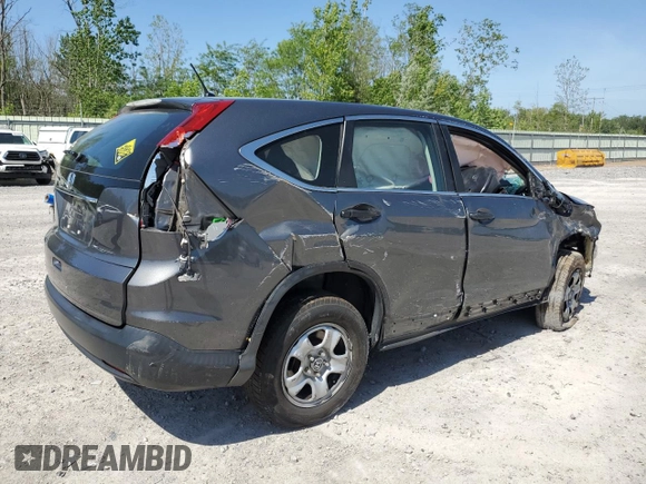 2013 Honda CR-V LX with VIN 5J6RM3H30DL000736, listed as a Copart auction lot 61346285 with Not provided miles and Non repairable. Bid and sale history available at DreamBid. Image 3.