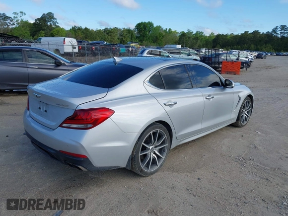 2019 Genesis G70 2.0T Advanced with VIN KMTG44LA2KU029902, listed as a IAAI auction lot 41977468 with 43,365 mi miles. Bid and sale history available at carsss.com. Image 4.