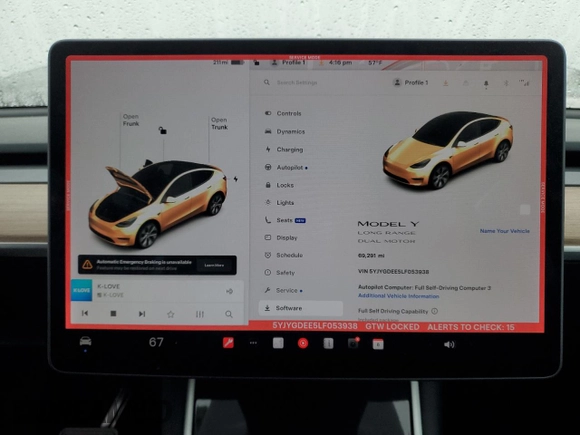 2020 Tesla Model Y Long Range with VIN 5YJYGDEE5LF053938, listed as a Copart auction lot 43381985 with 69,291 mi miles and Salvage Title. Bid and sale history available at DreamBid. Image 9.