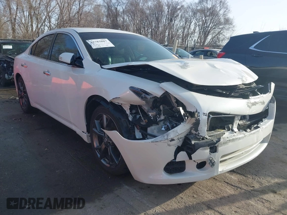 2013 Nissan Maxima SV with VIN 1N4AA5AP4DC821476, listed as a IAAI auction lot 41782887 with 140,956 mi miles and . Bid and sale history available at DreamBid. Image 1.