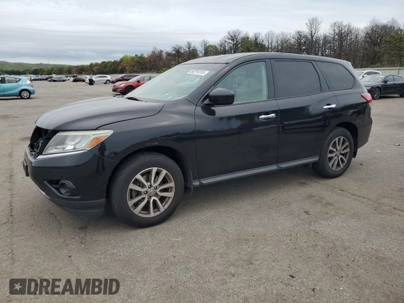 2014 Nissan Pathfinder Platinum with VIN 5N1AR2MM8EC652336, listed as a Copart auction lot 56291315 with 72,770 mi miles and Salvage title. Bid and sale history available at DreamBid. Image 1.