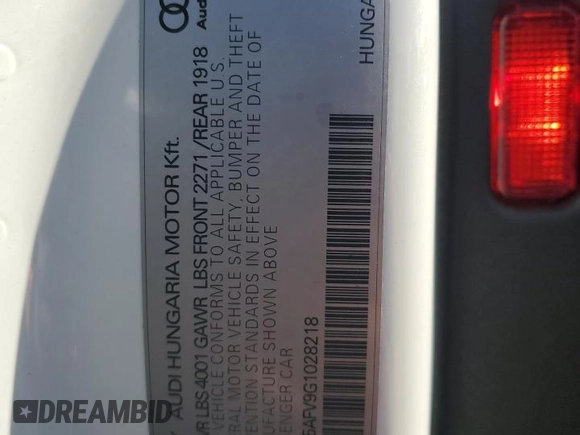 2016 Audi TT 2.0T z VIN TRUC5AFV9G1028218, wystawiony jako Copart lot #43619585 z przebiegiem 68 317 mil mil oraz Szkody całkowita. Historia ofert i sprzedaży dostępna na DreamBid. Obrazek 12.