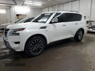 2021 Nissan Armada Platinum with VIN JN8AY2CC7M9148294, listed as a Copart auction lot 70043814 with 48,105 mi miles and Salvage Title. Bid and sale history available at carsss.com. Image 1.