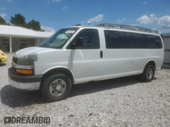 2012 Chevrolet Express Passenger 1LT z VIN 1GAZG1FG6C1144110, wystawiony jako Copart lot #56135025 z przebiegiem 145 093 mil mil oraz Szkoda całkowita • Salvage title. Historia ofert i sprzedaży dostępna na DreamBid. Obrazek 1.