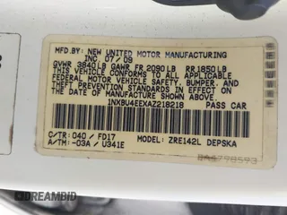 2010 Toyota Corolla with VIN 1NXBU4EEXAZ218218, listed as a IAAI auction lot 41967629 with 228,754 mi miles. Bid and sale history available at carsss.com. Image 9.