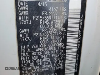 2015 Nissan Juke S with VIN JN8AF5MV9FT561895, listed as a Copart auction lot 51262775 with 100,623 mi miles and Salvage Title. Bid and sale history available at carsss.com. Image 12.