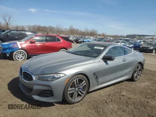 2025 BMW 8 Series M850i xDrive with VIN WBABC4C01SCU38950, listed as a Copart auction lot 49046075 with 345 mi miles and Salvage title. Bid and sale history available at DreamBid. Image 1.