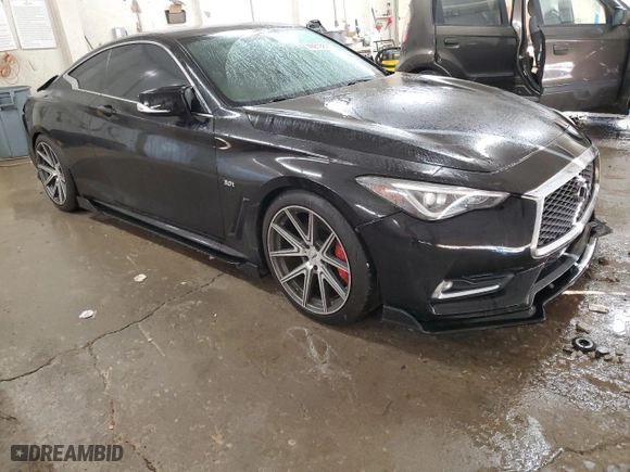 2017 Infiniti Q60 Sport with VIN JN1EV7EL4HM550439, listed as a Copart auction lot 49818895 with 55,629 mi miles and Salvage Title. Bid and sale history available at carsss.com. Image 4.