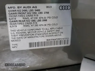 2023 Audi Q5 S line Prestige с VIN WA1FAAFY5P2167313, выставлен на аукционе Copart как лот 87830325 с пробегом 15 641 миль миль и Списание • Salvage title. История ставок и продаж доступна на DreamBid. Изображение 13.